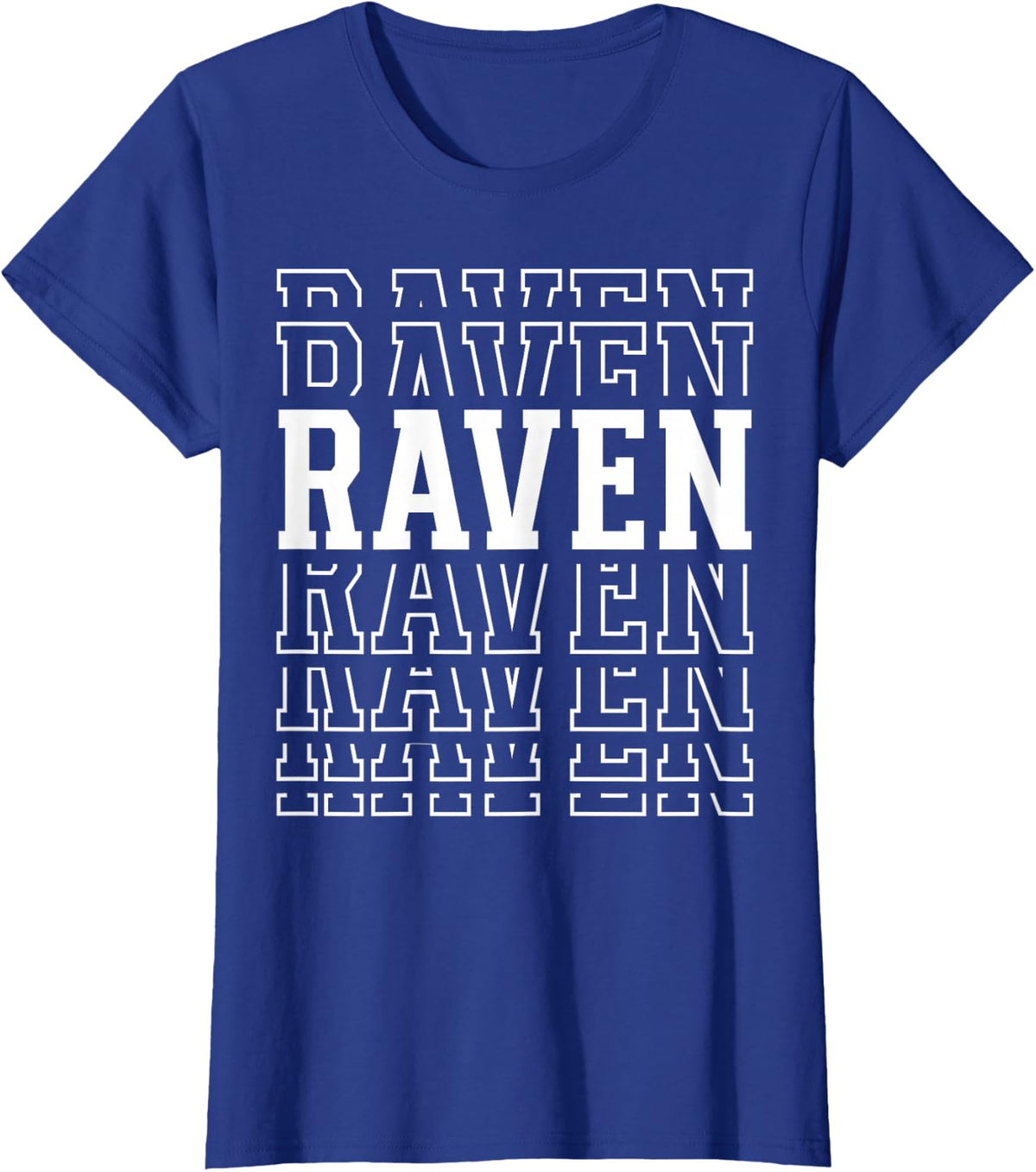 Raven Layered Text Costume Animal Lover T-Shirt - Royal Blue