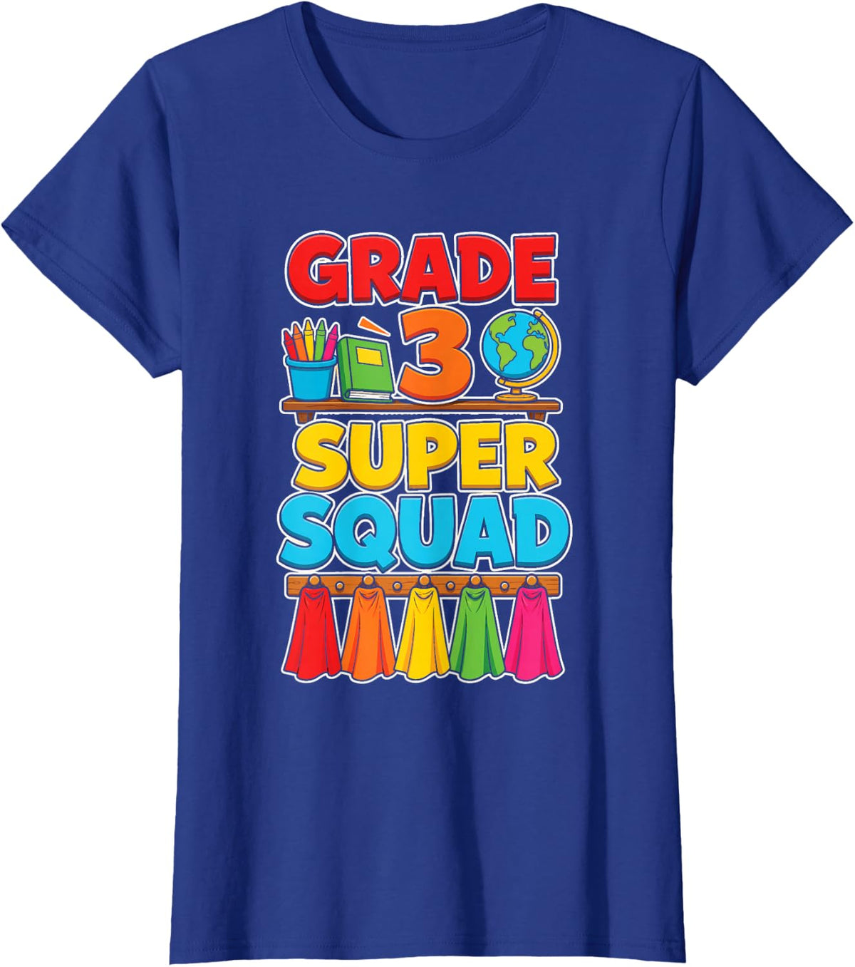 3rd Grade Super Squad Matching Elementary School Class T-Shirt - Royal Blue