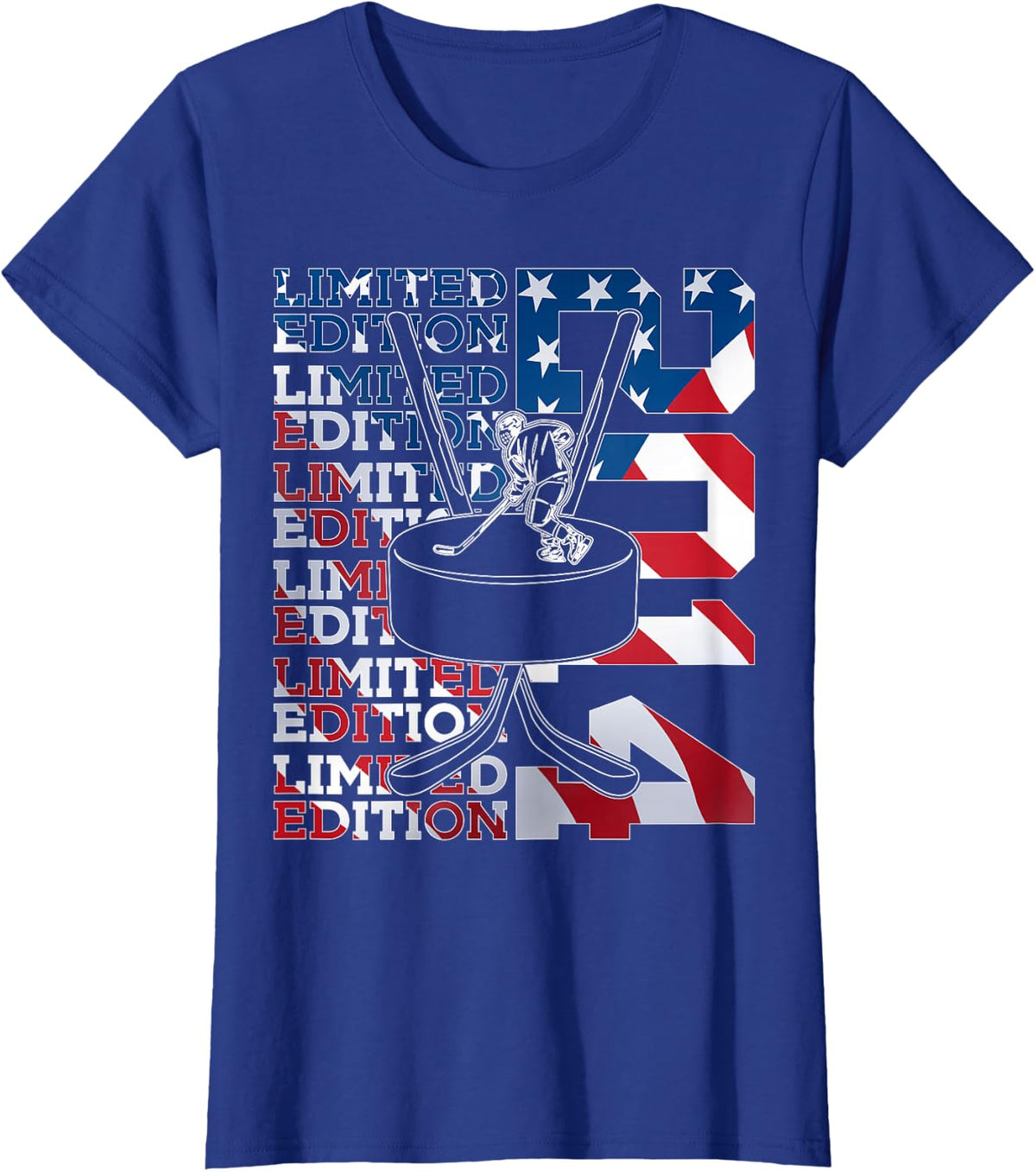 Limited Edition 2014 ICE Hockey 12TH Birthday T-Shirt - Royal Blue