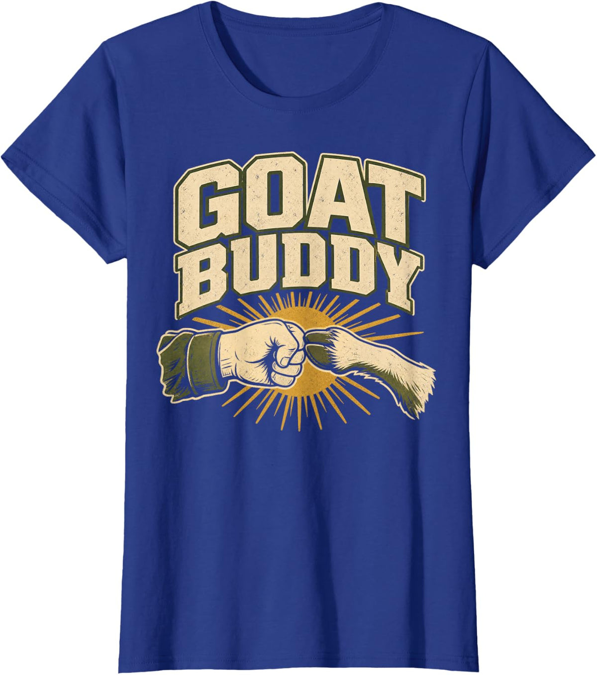 Goat Buddy Fist Bump Farm T-Shirt - Royal Blue