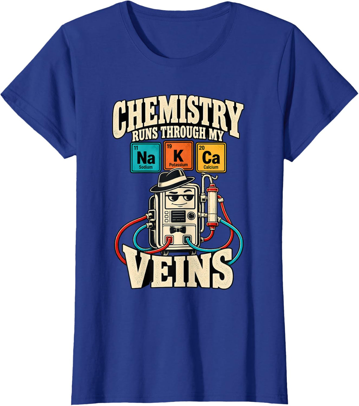 Dialysis Godfather Chemistry Runs Through My Veins T-Shirt - Royal Blue