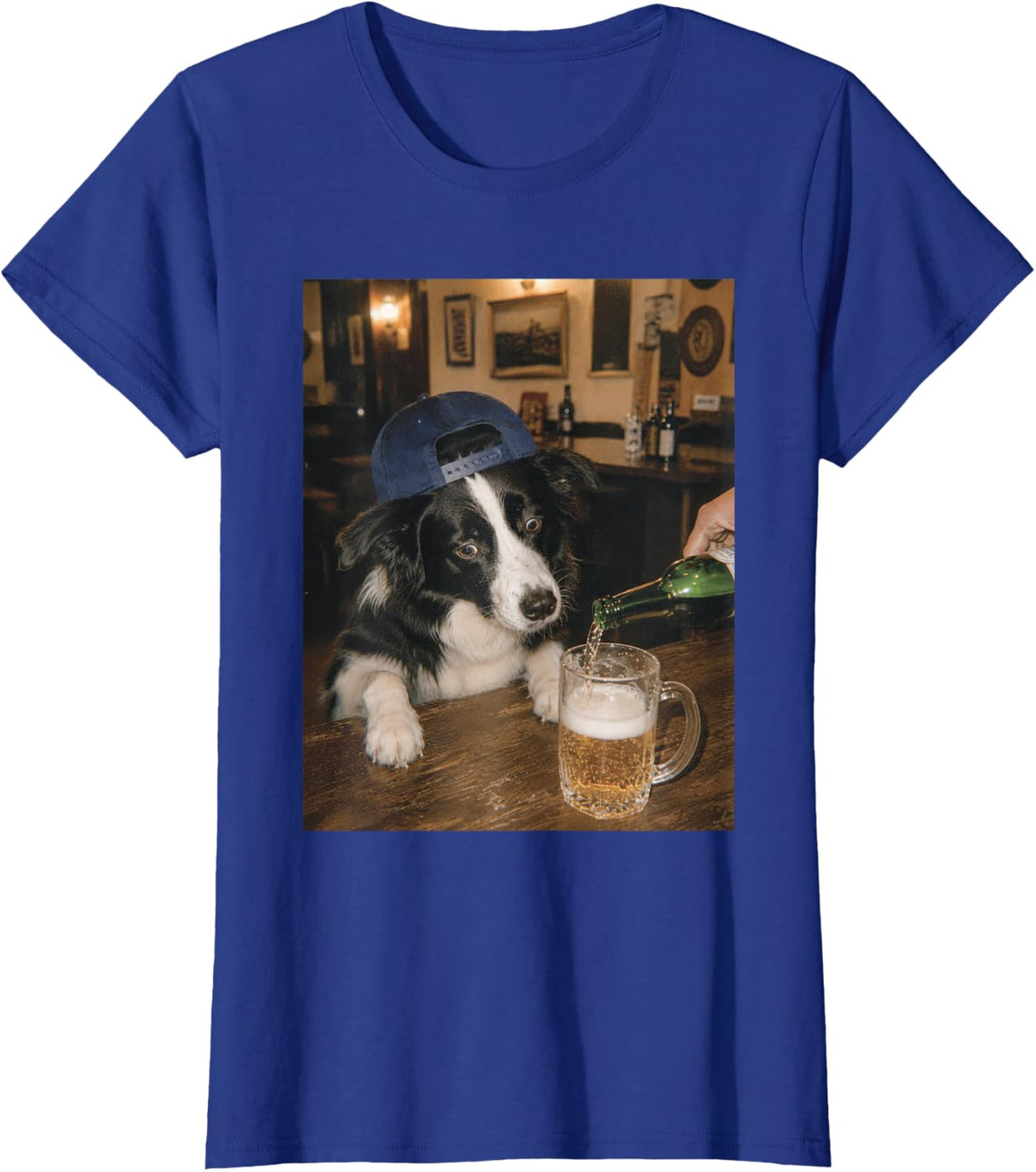 Thirsty Border Collie - Sheepdog Dog Dad Agility Dog T-Shirt - Royal Blue
