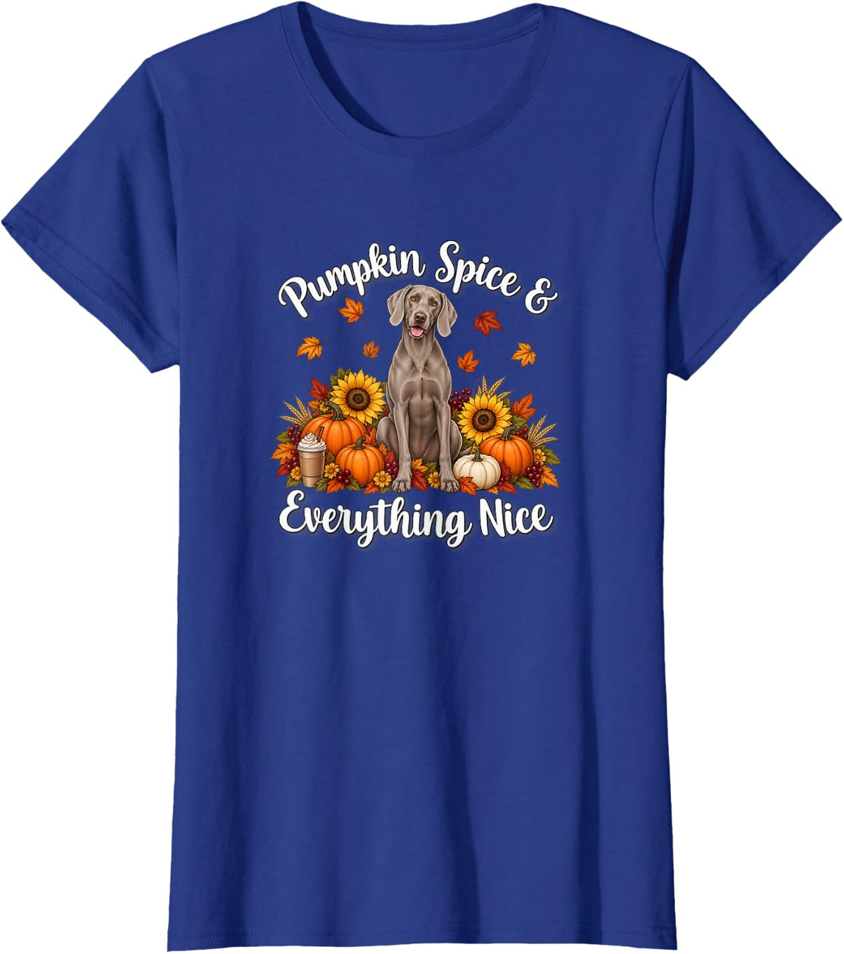 Gray Ghost Hunting Dog Moms Pumpkin Spice Nice Weimaraner T-Shirt - Royal Blue