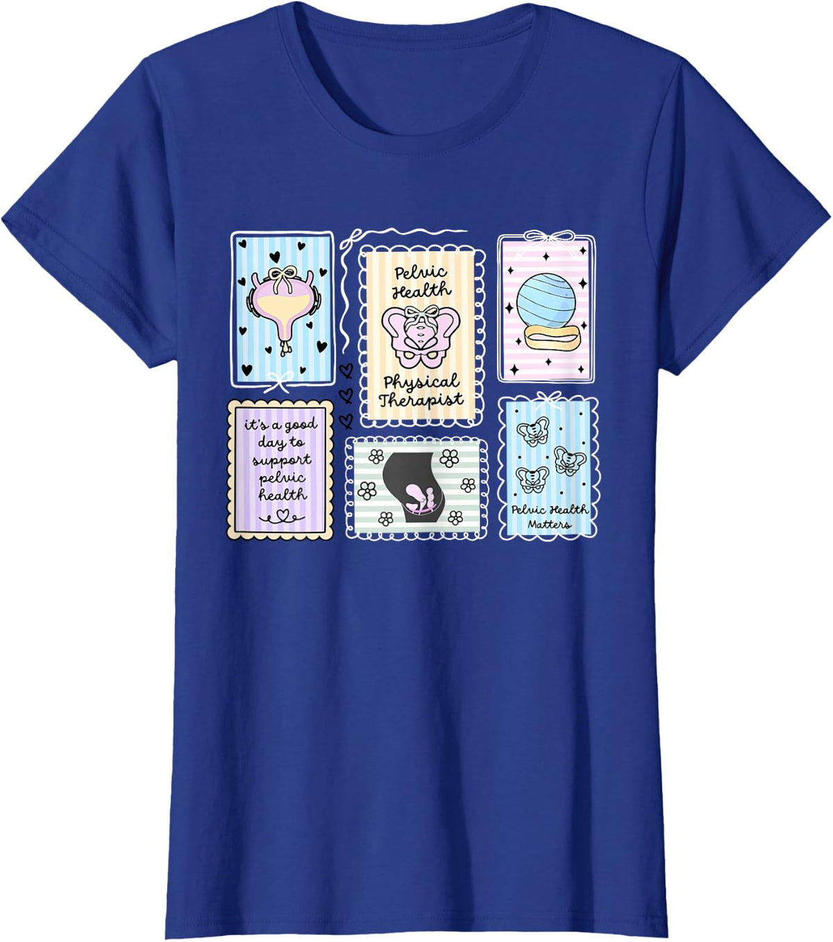 Stamp Pelvic Health Physical Therapist Floor Appreciation T-Shirt - Royal Blue