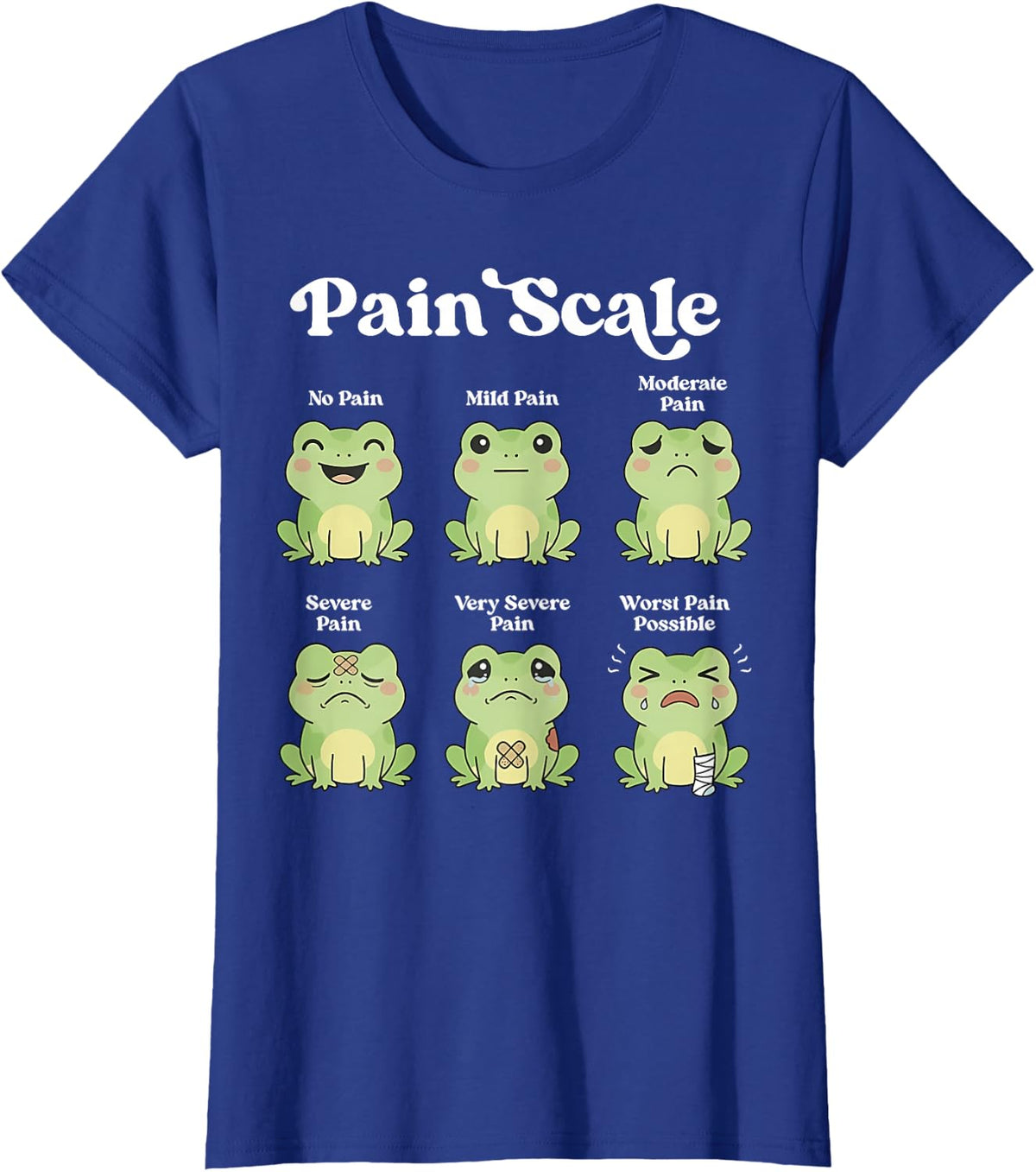 Pain Scale Frog Nurse Healthcare Worker Pain Assessment T-Shirt - Royal Blue