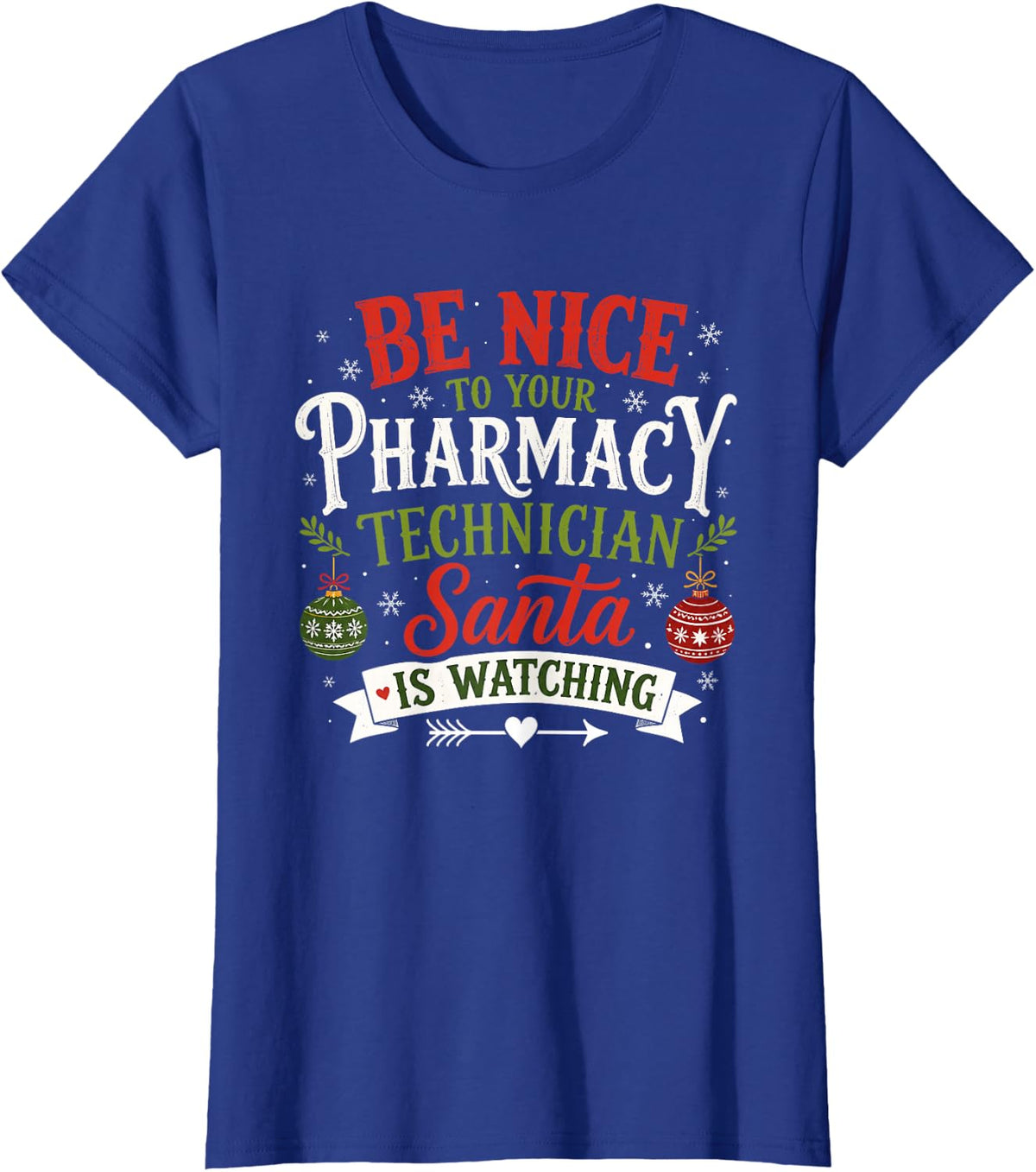Pharmacy Technician Funny Christmas Pharmacist Tech Xmas T-Shirt - Royal Blue