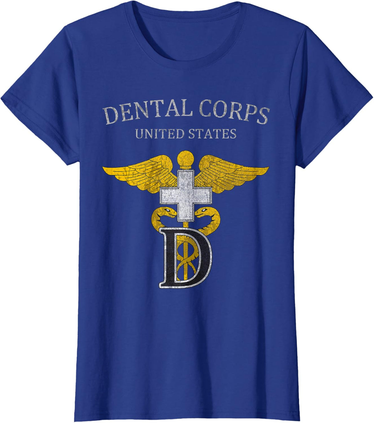 US Dental Corps US Army Dentist Military Dental Services T-Shirt - Royal Blue