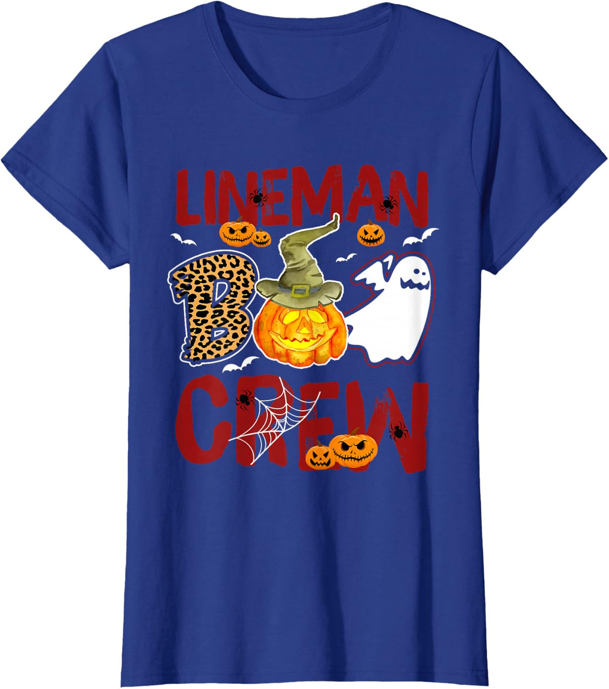 Lineman Boo Crew Halloween Wireman Match T-Shirt - Royal Blue