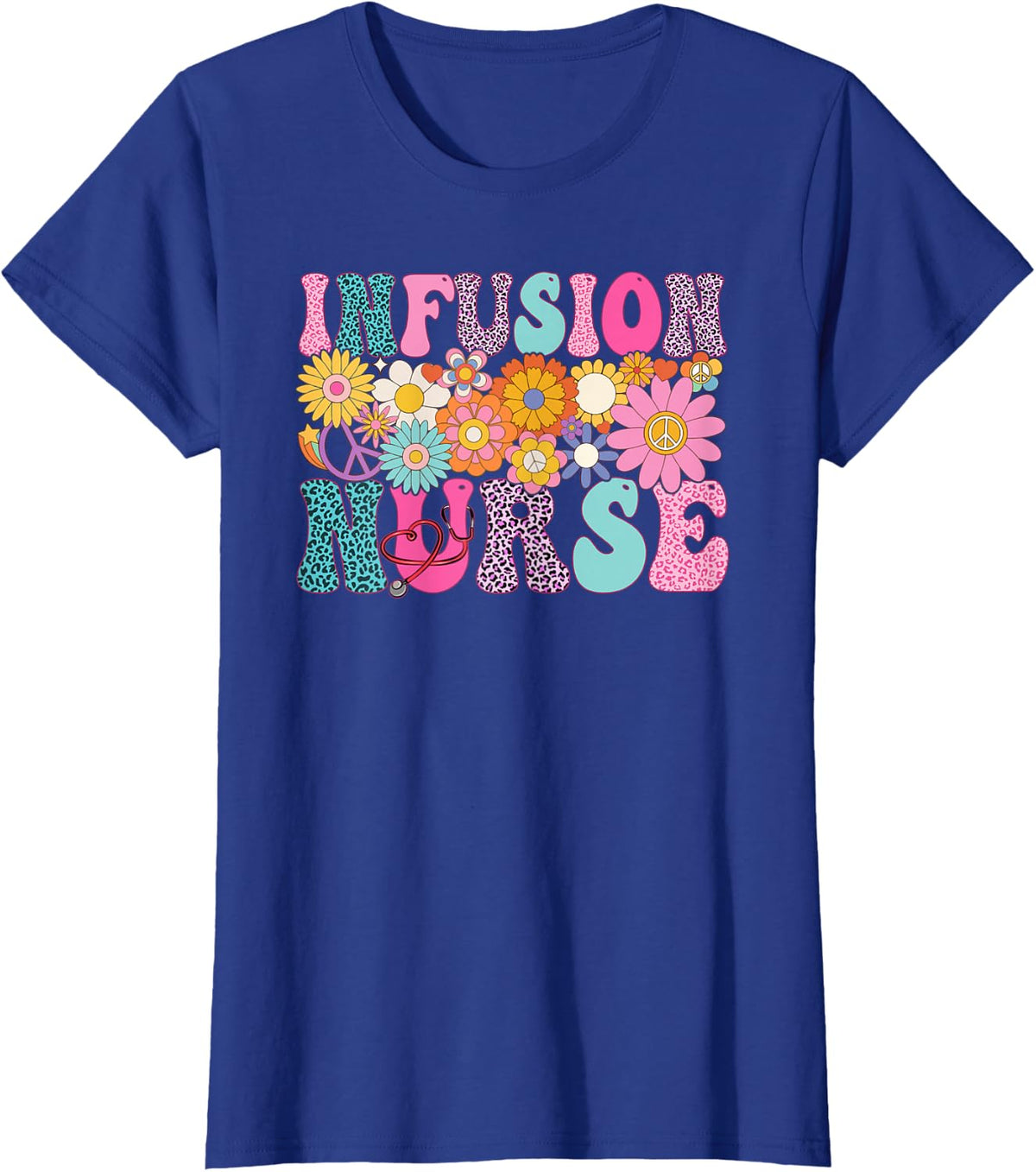 Infusion Nurse Week Groovy Appreciation Day For Women T-Shirt - Royal Blue