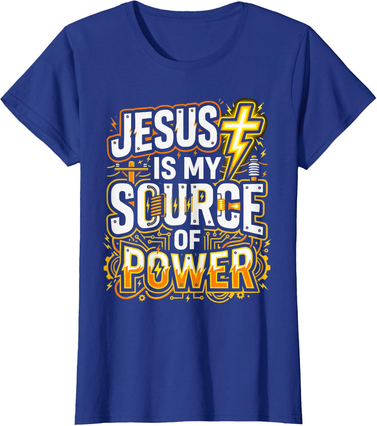 Christian Electrician Jesus Christ Electrical Engineer T-Shirt - Royal Blue
