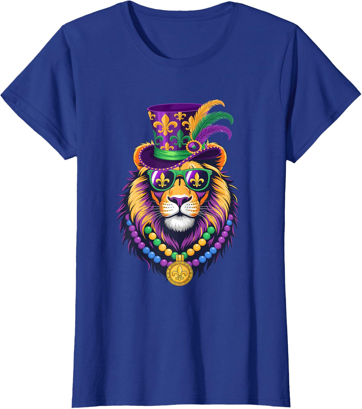 Mardi Gras Lion Costume Men Women Mardi Gras T-Shirt - Royal Blue
