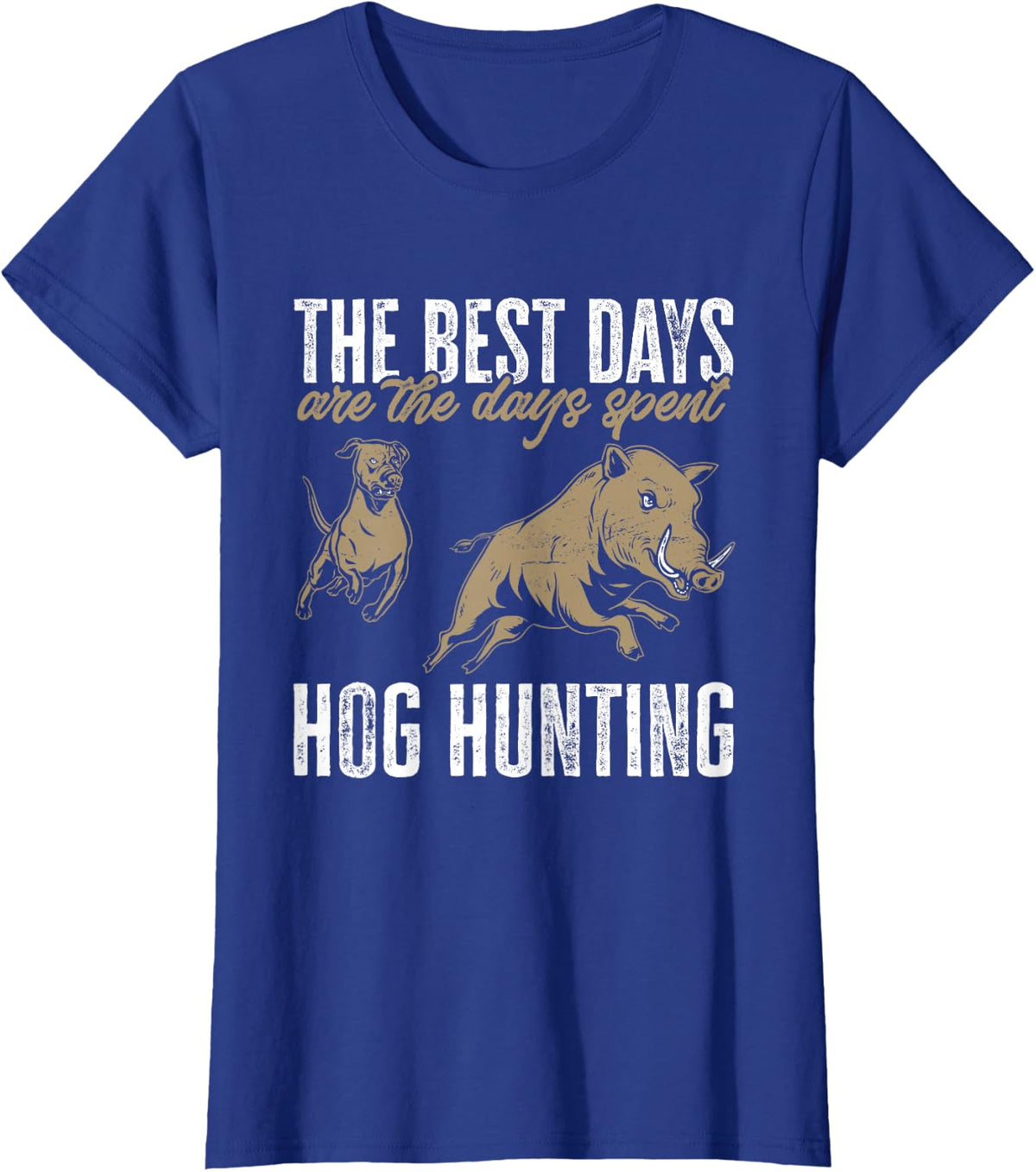 Wild Hog Hunting Dog Boar Hunting T-Shirt - Royal Blue