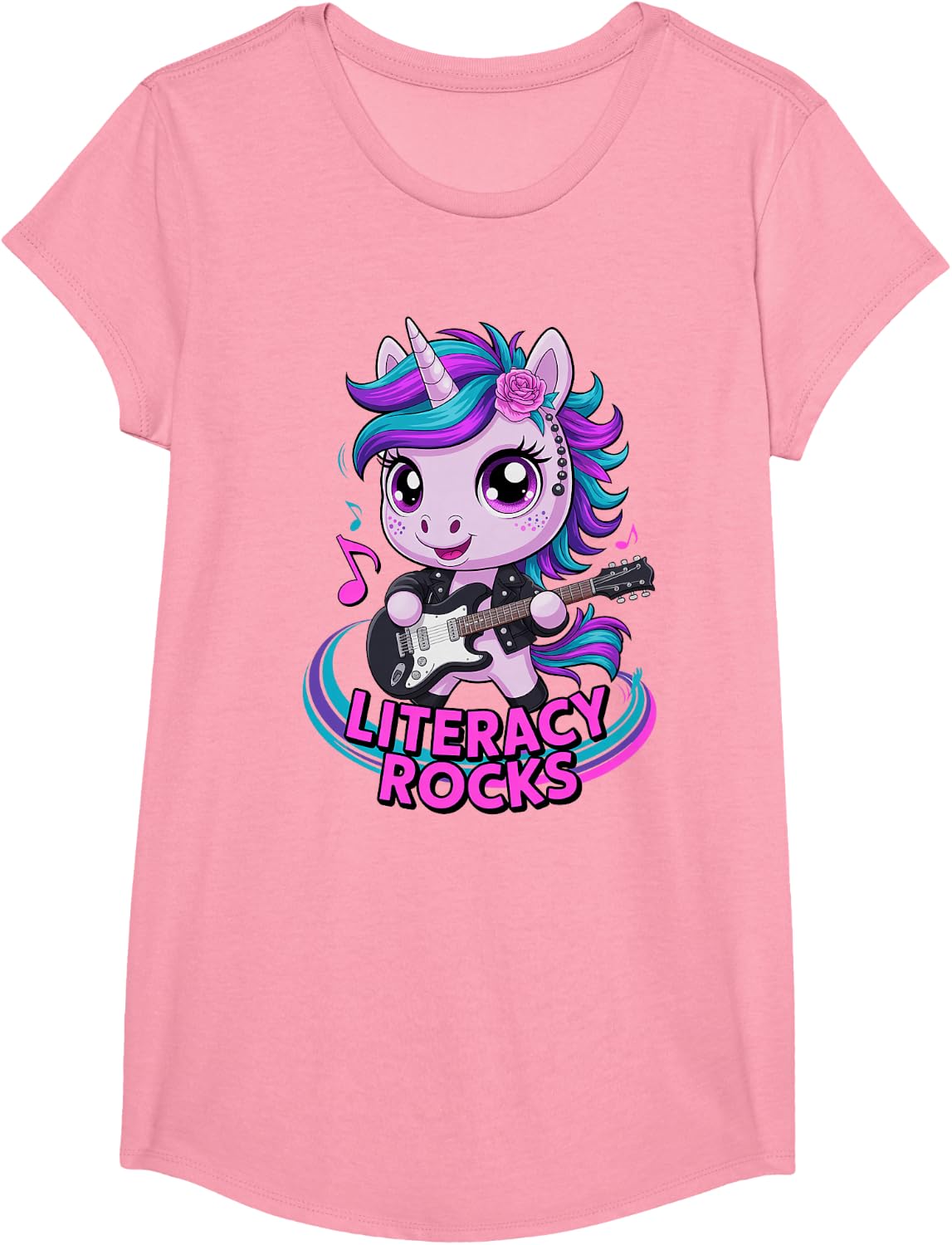 Rockin' Literacy Rocks Kindergarten Reading My Jam Past My T-Shirt - Girls Pink