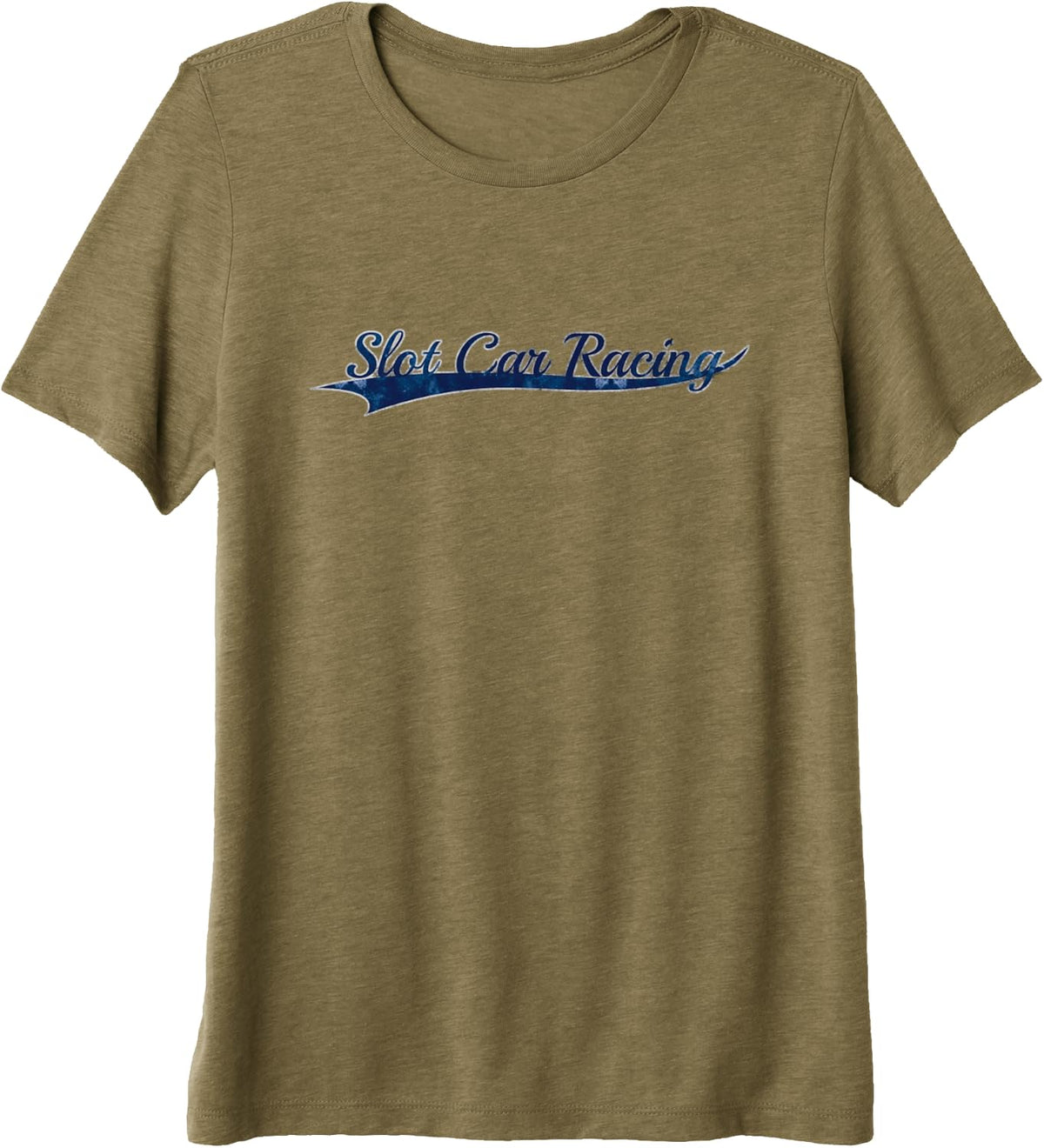 Slot Car Racing Toy Cars Hobby Vintage Varsity Throwback Premium Tri-Blend T-Shirt - Olive Green