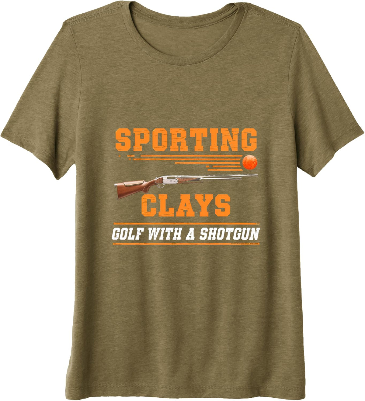 Sporting Clays Clay Shooting Golf Shotgun Sports Premium Tri-blend T-Shirt - Olive Green
