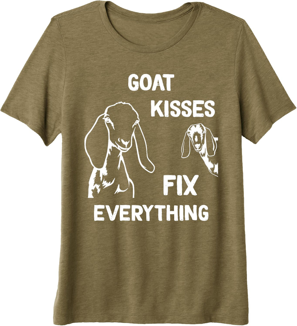nubian goat kisses fix everything Premium Tri-blend T-Shirt - Olive Green