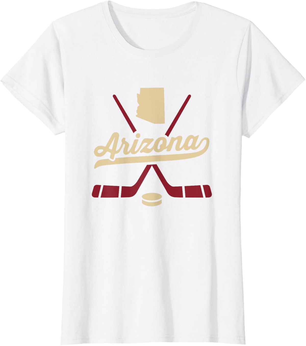 Vintage Arizona Ice Hockey Sticks Sports Team Fan Gift T-Shirt - White