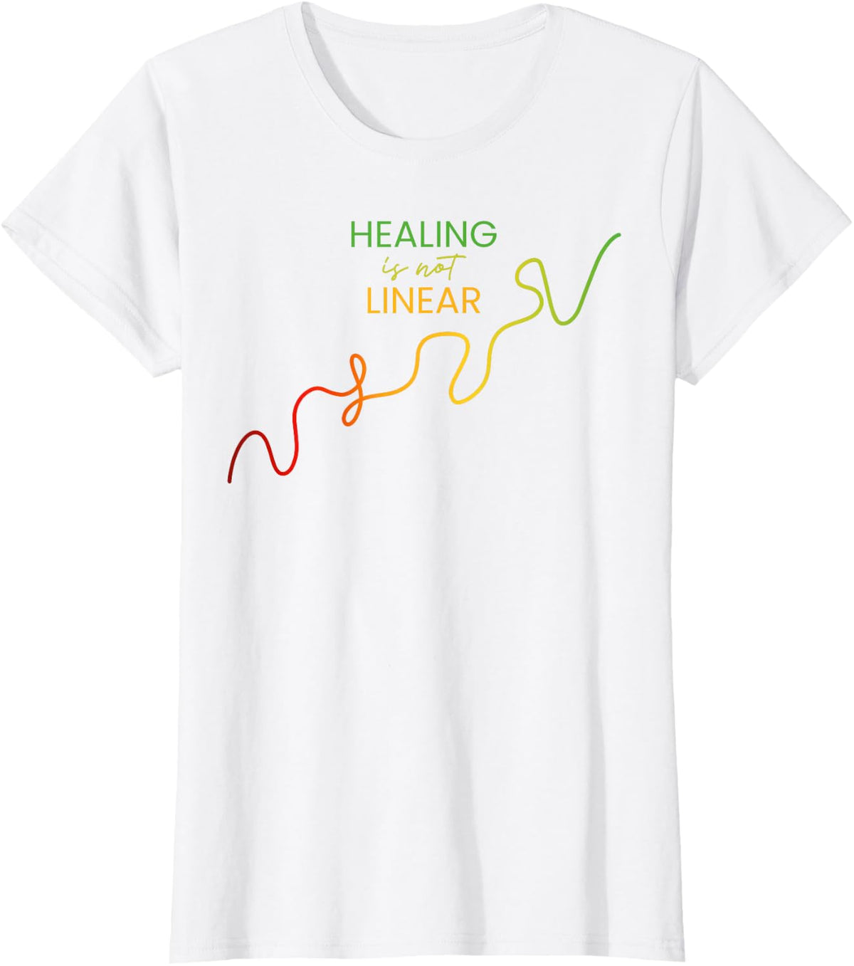 Mental Health Awareness, Healing Linear, Therapy Recovery T-Shirt - White