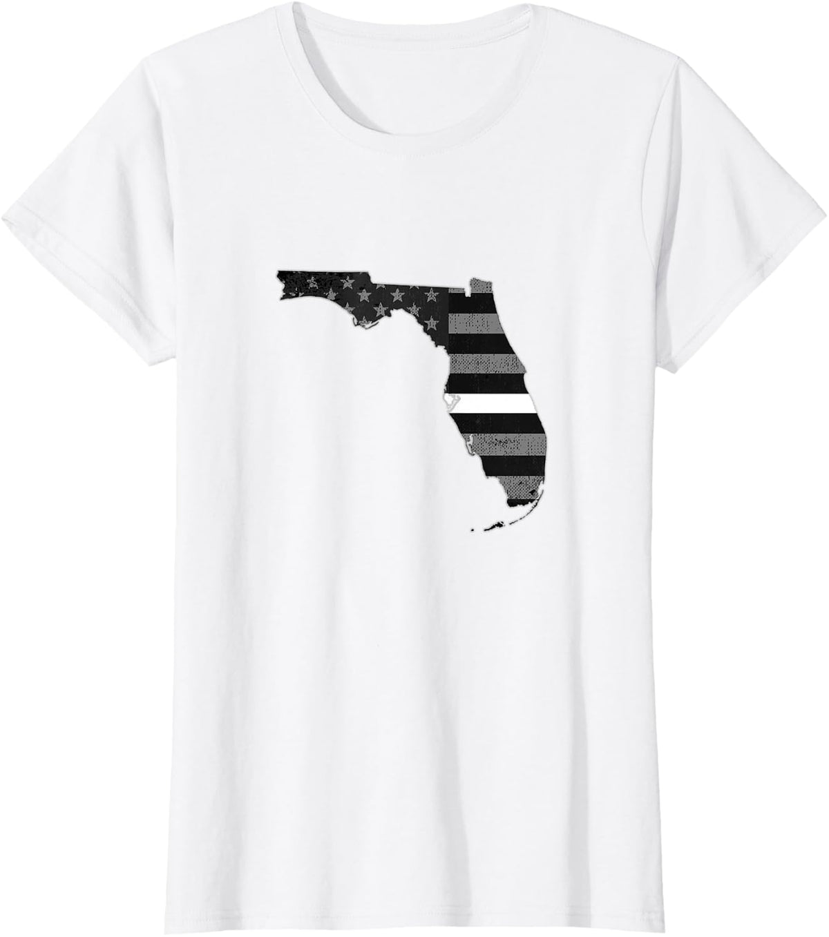 Florida EMS Thin White Line Paramedic EMT Emergency Medical T-Shirt - White