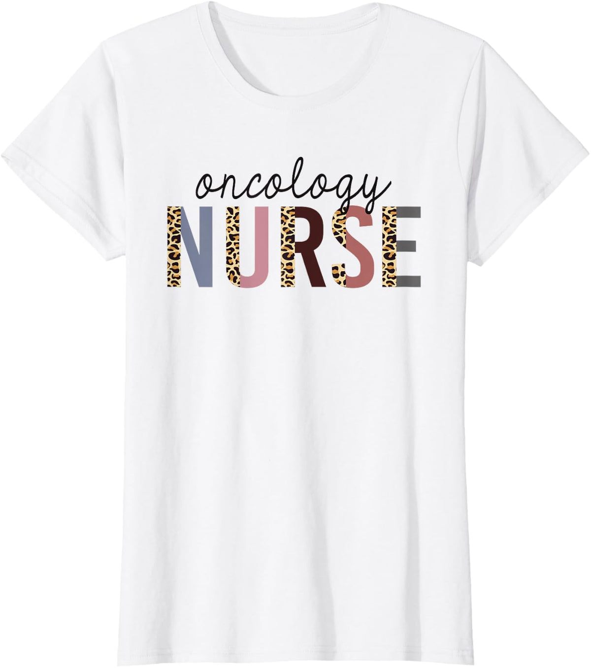 Oncology Nurse Leopard Print Nursing School Women T-Shirt - White