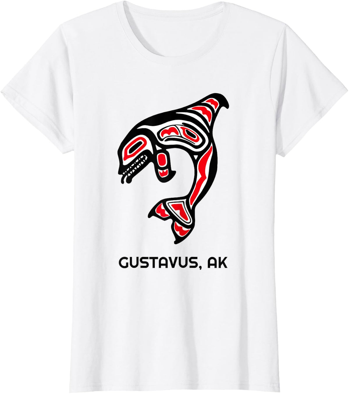 Gustavus, Alaska Native American Indian Orca Killer Whales T-Shirt - White