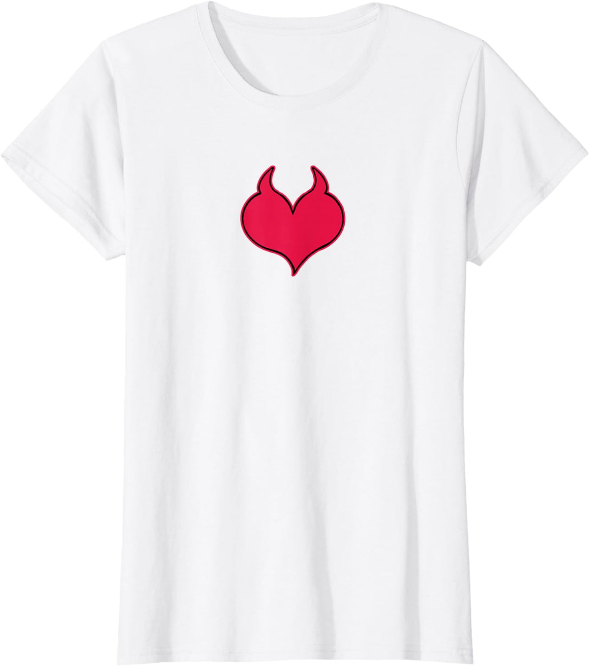 Cute Devil Red Heart Soft Grunge Goth Gothic Dark Aesthetic Tees T Shirts - White