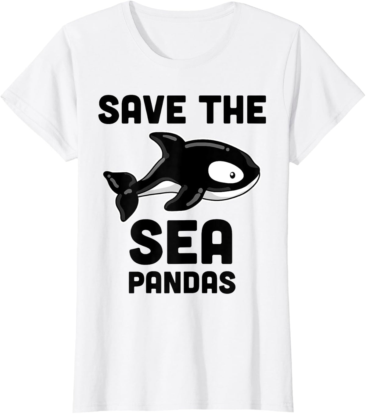 Save the Sea Pandas Shirt, Killer Whale Orca Gift T-Shirt - White