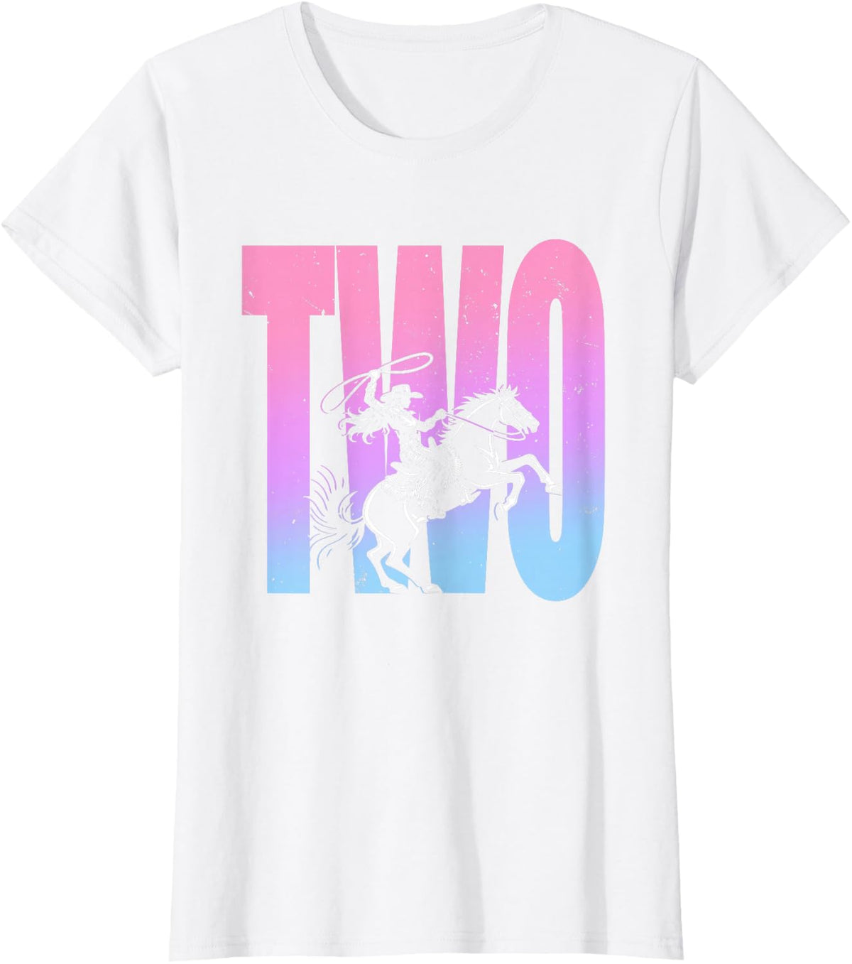 2nd Birthday Rodeo Western Cowgirl Riding Horse Party T-Shirt - White