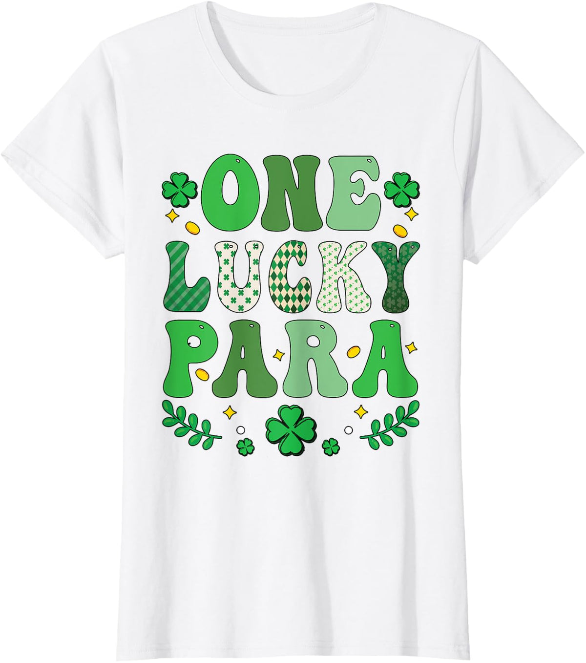 One Lucky Para St Patricks Day Shamrock Paraprofessional T-Shirt - White