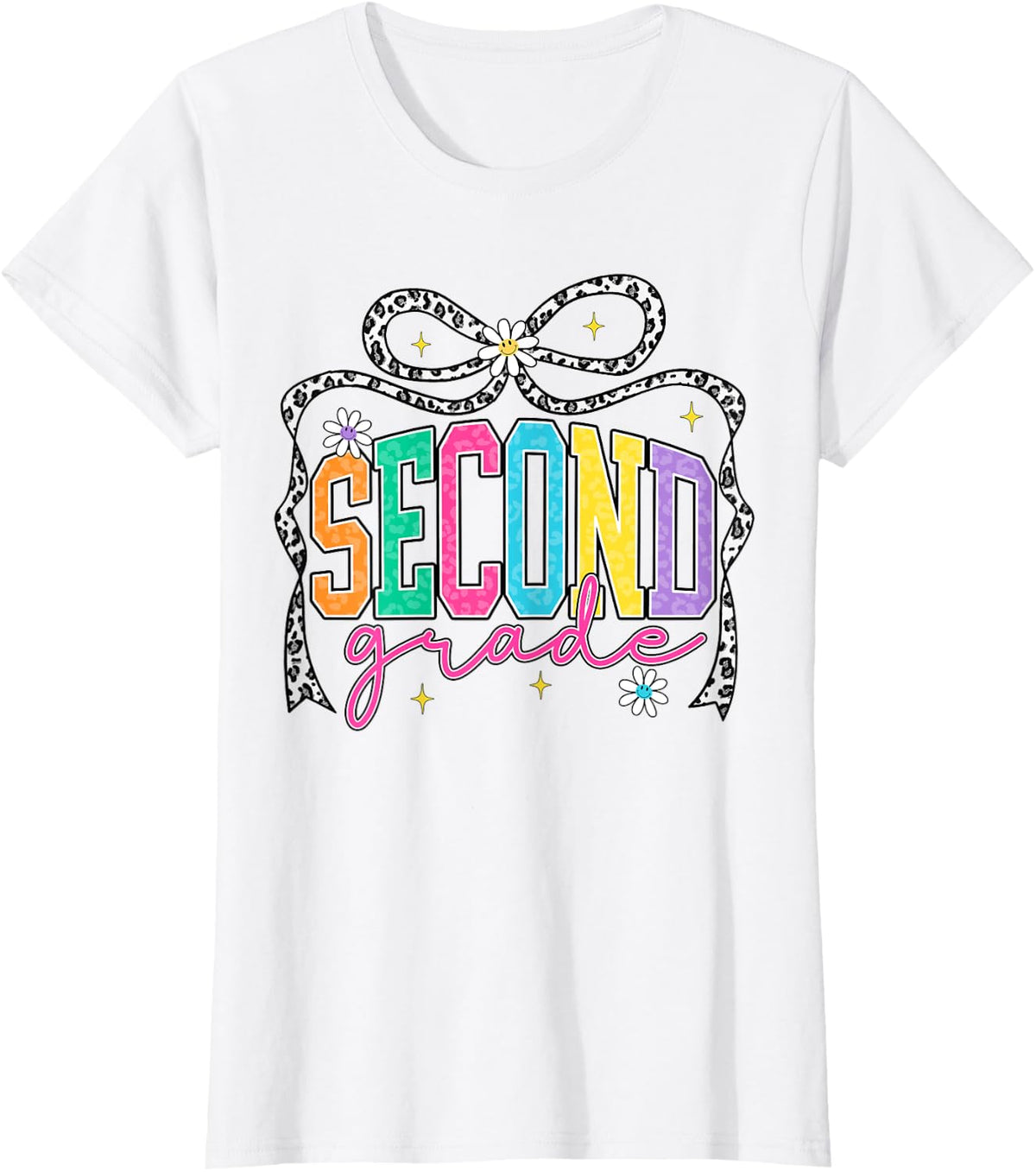 Second Grade Coquette Bow First Day of 2nd Grade Teacher Kid T-Shirt - White