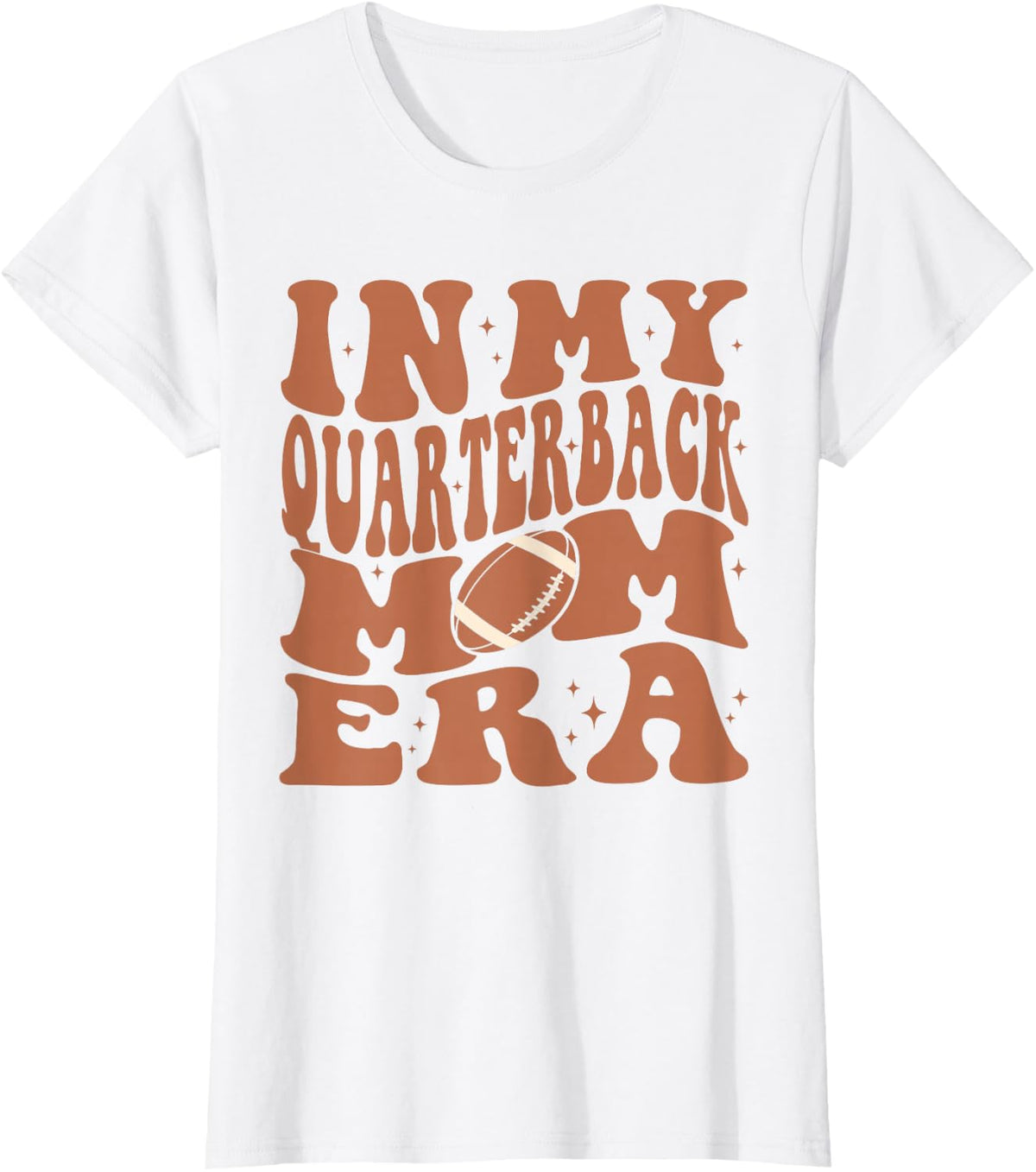 In My Quarterback Mom Football Era Groovy QB Mama Christmas T-Shirt - White