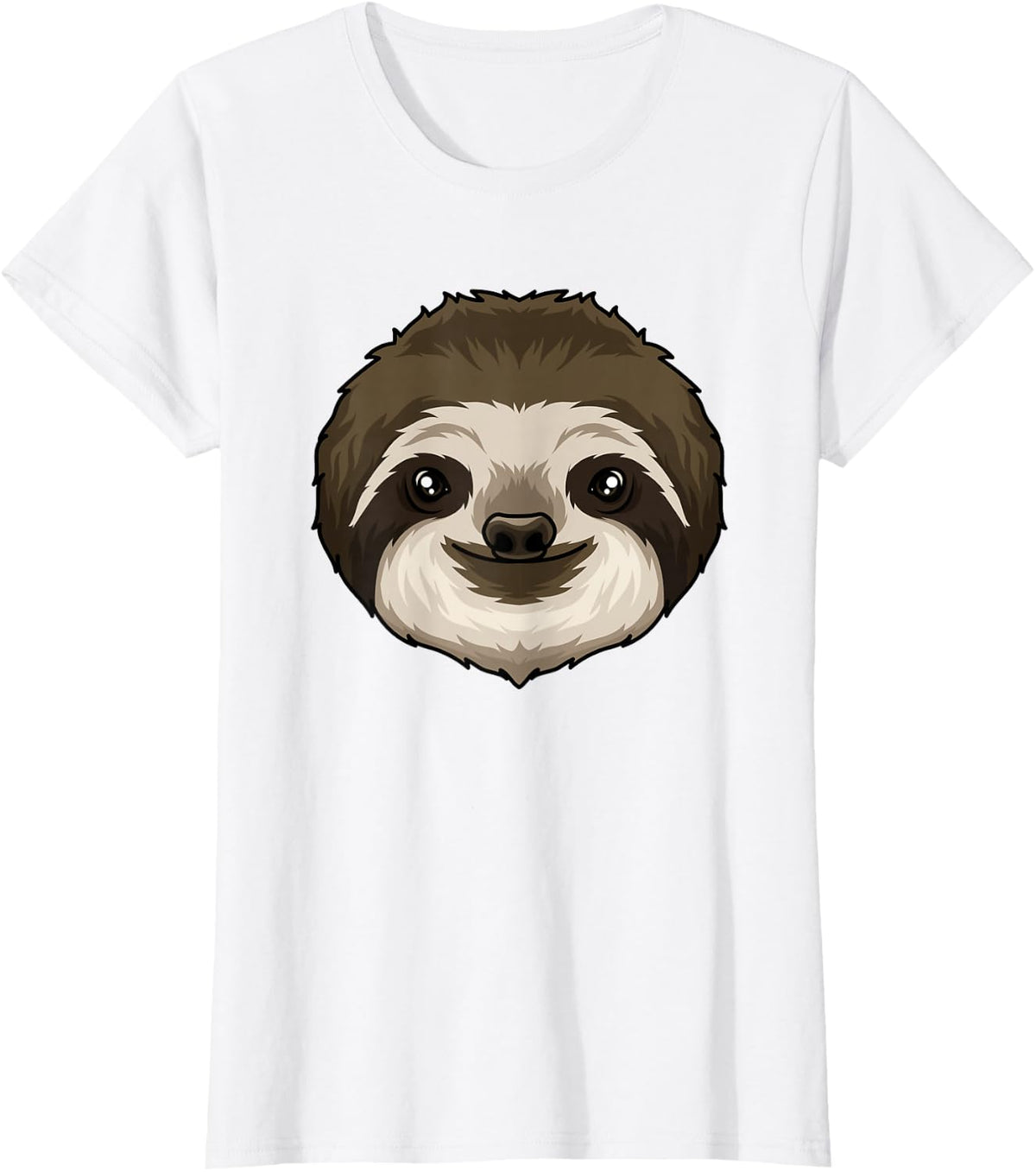 Sloth Animal Head - Cute Sloth Lover Women Men T-Shirt - White