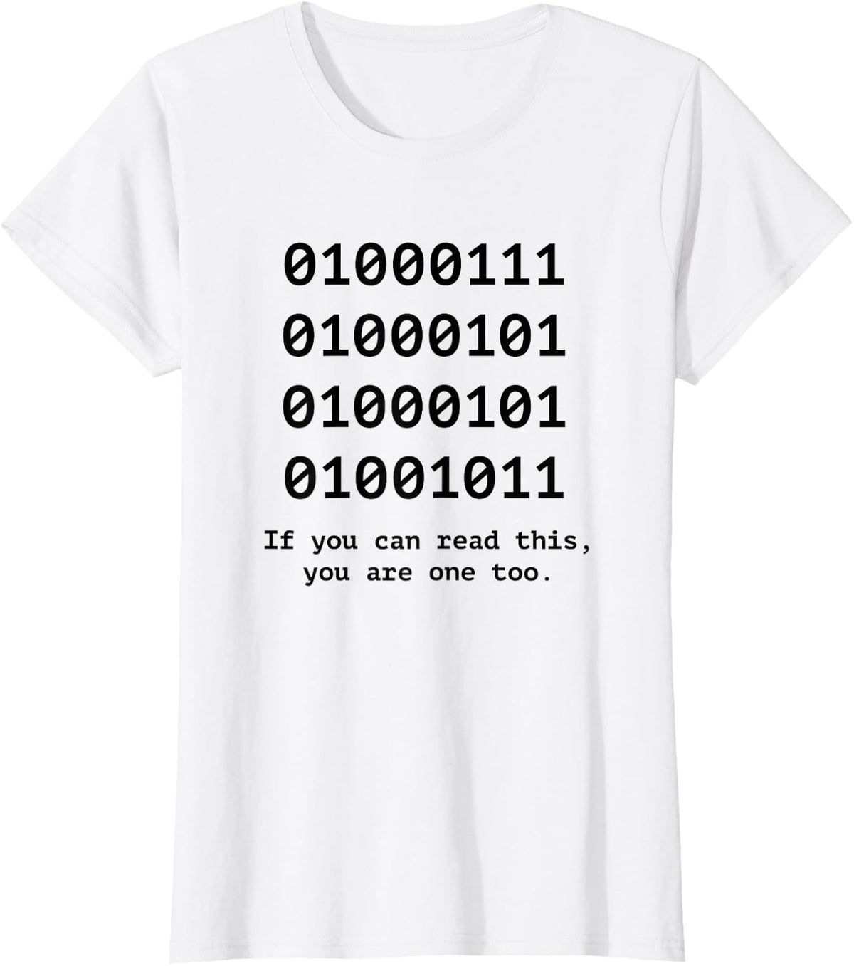 Geek Binary Code Funny Computer Developer Software Engineer T-Shirt - White