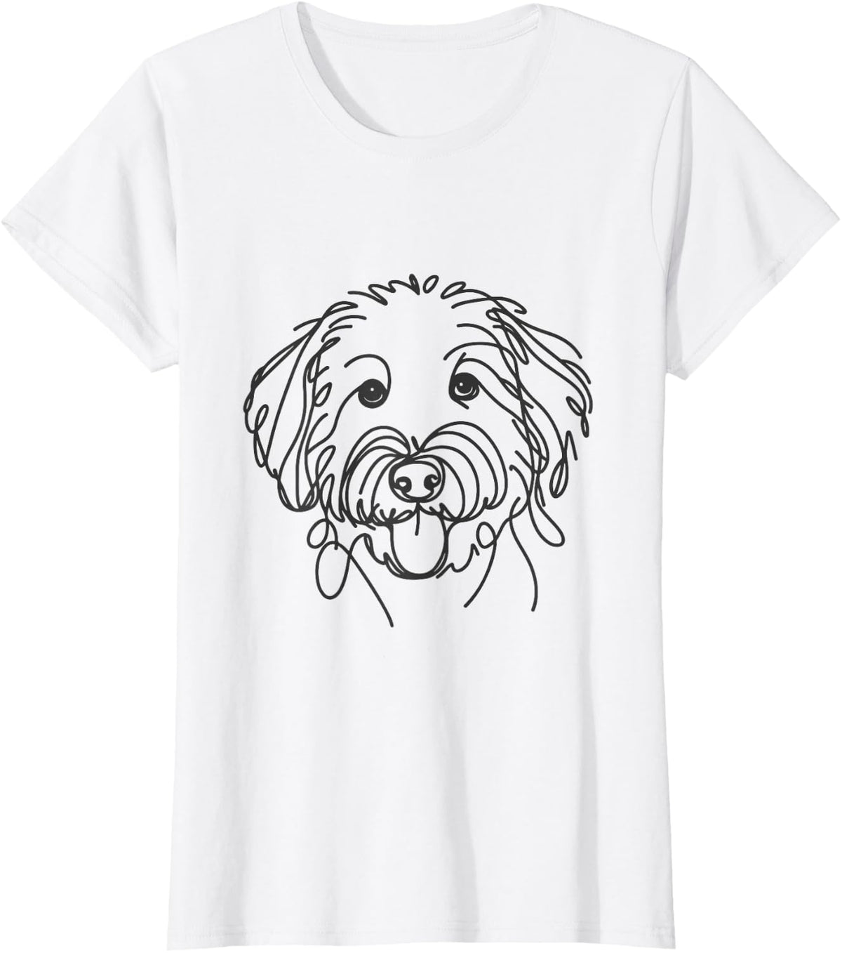 Line Art Dad Mom Dog - Aussiedoodle T-Shirt - White