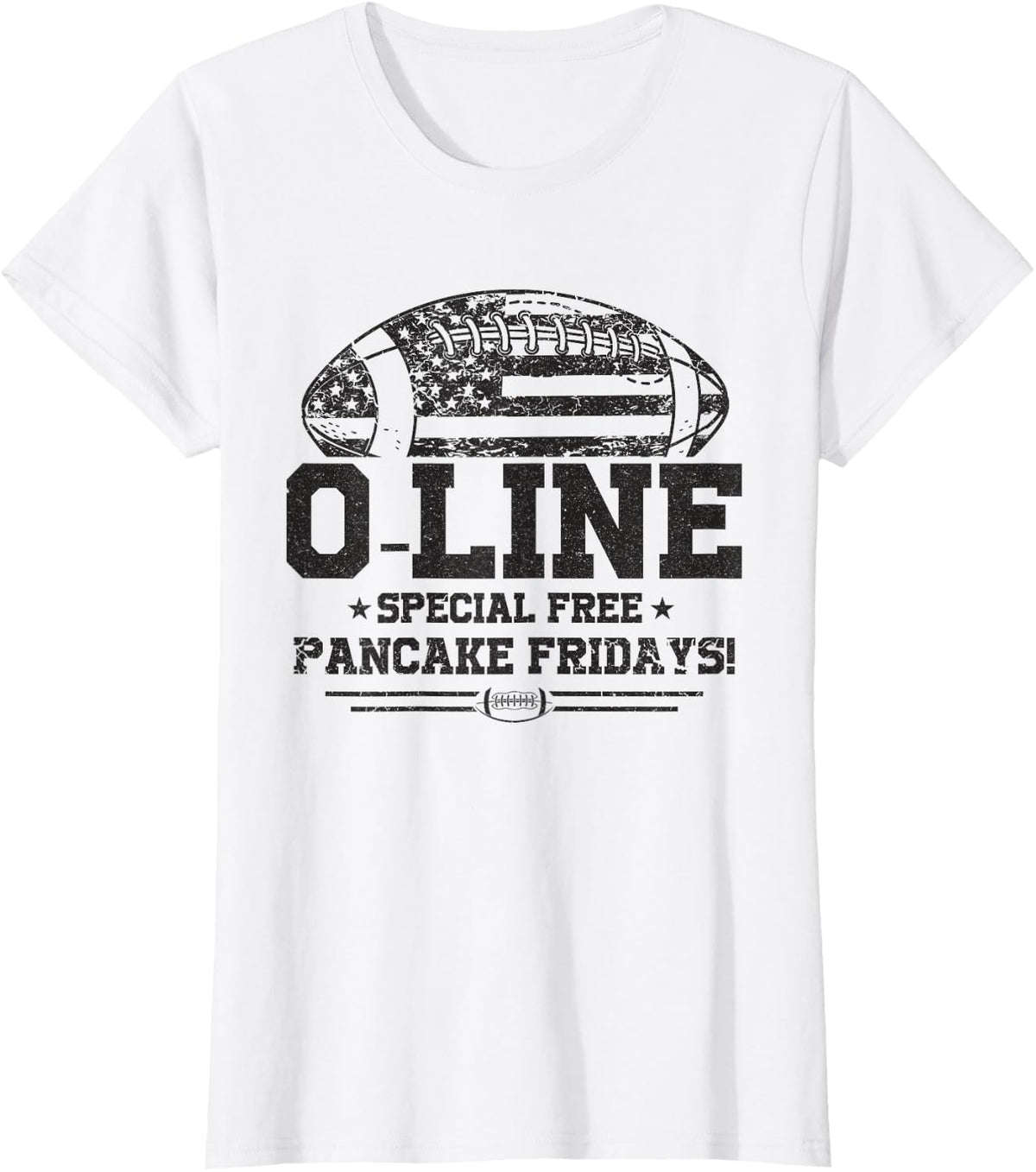 O-Line Special Free Pancake Fridays Offensive Lineman T-Shirt - White