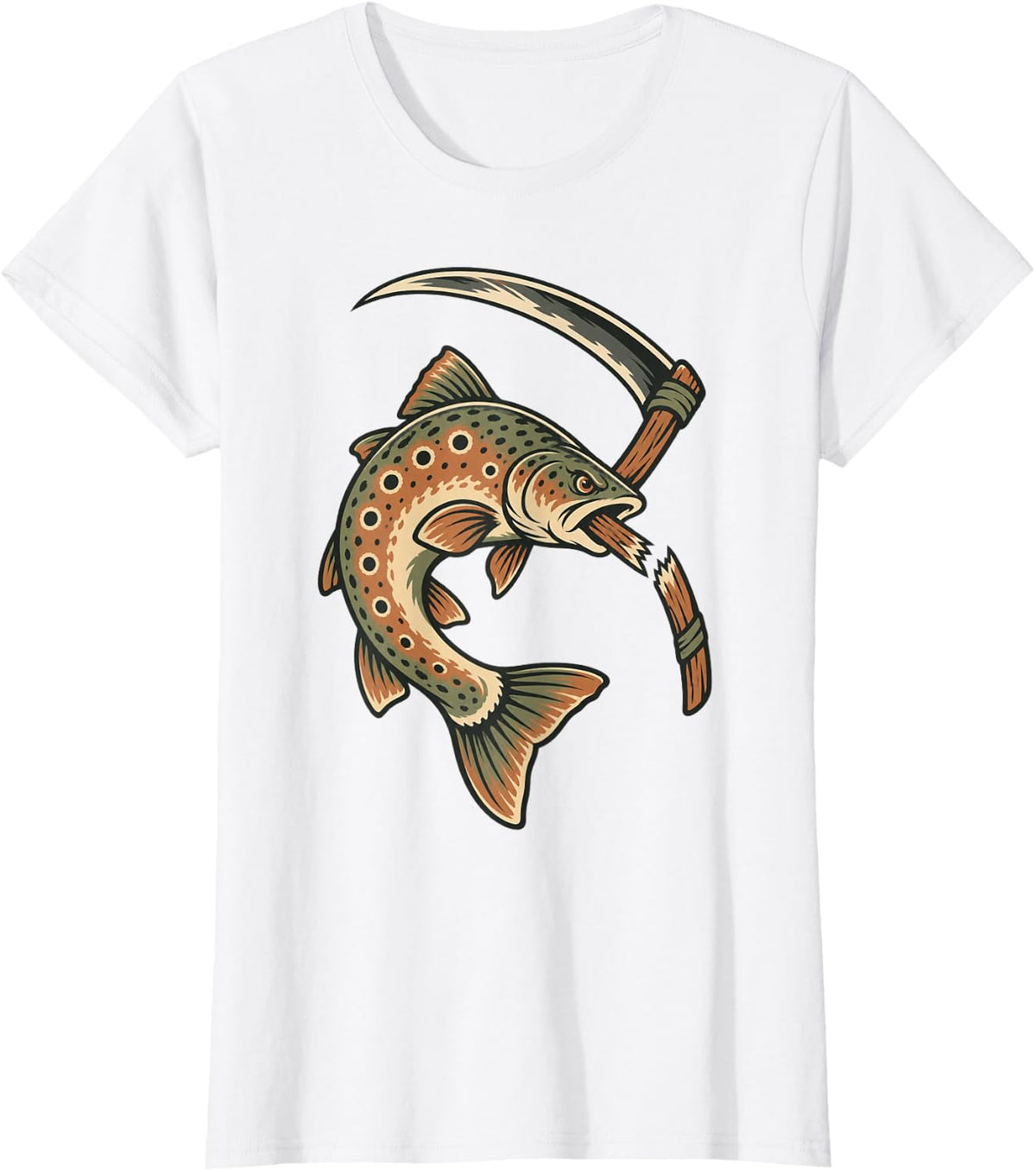 Trout Halloween Fish Fly Fishing T-Shirt - White