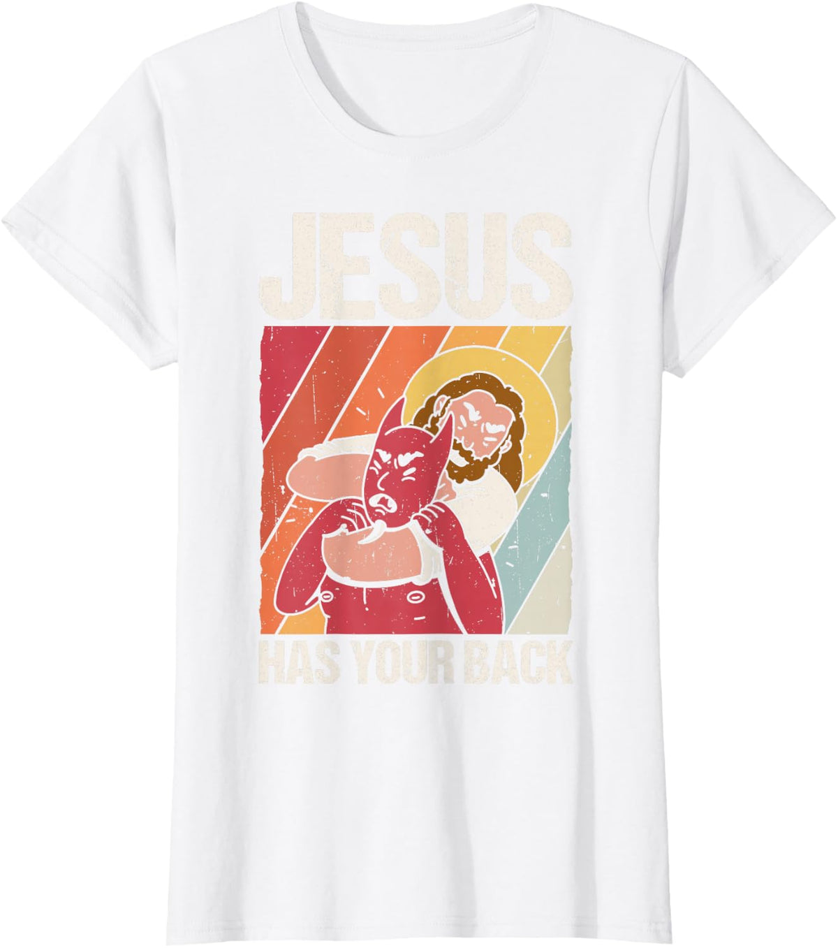 JESUS HAS YOUR BACK Christian Jiu Jitsu T-Shirt - White
