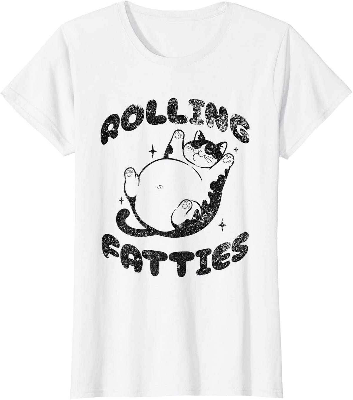 Oxygen Bandit Unisex-Adults Cat Lovers T-Shirt, Grey, Small, Short Sleeve, Classic Fit, Round Neck, Cartoon Cat Print - White