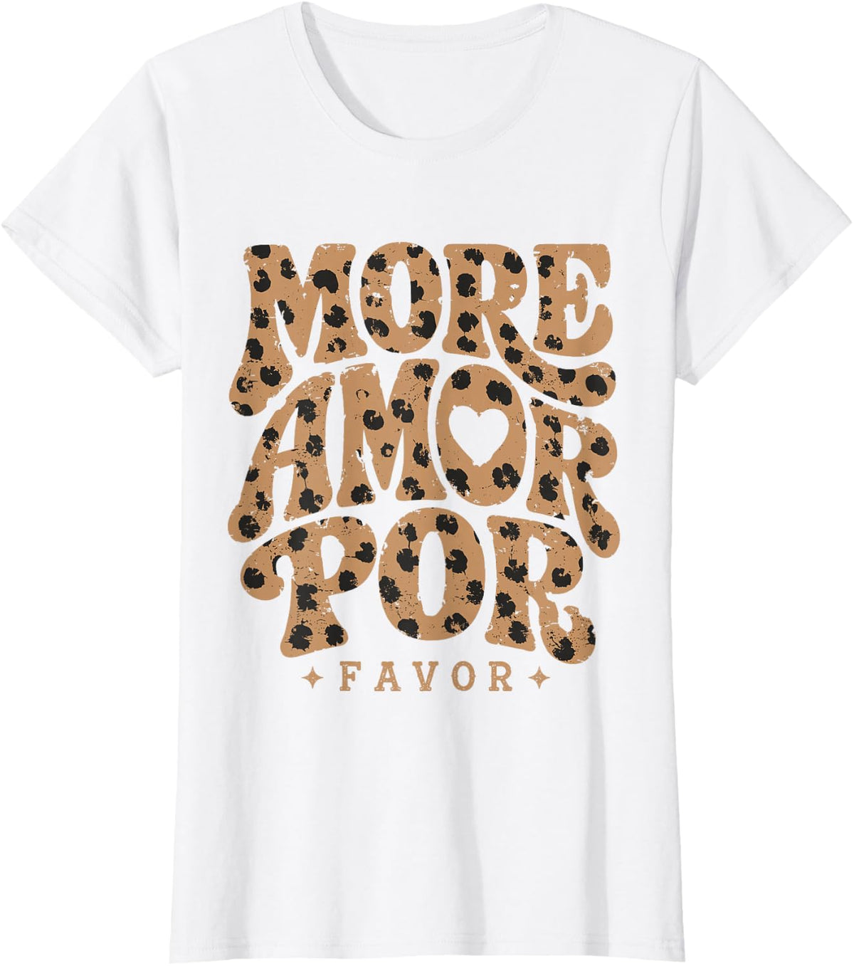 More Amor Por Favor Animal Pattern Retro T-Shirt - White