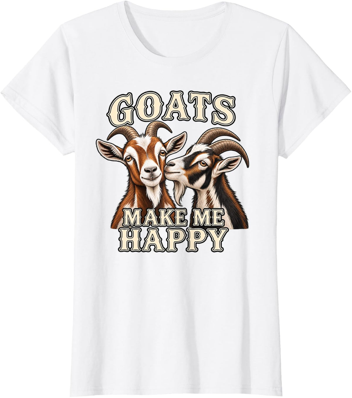 Goats Make me Happy T-Shirt - White