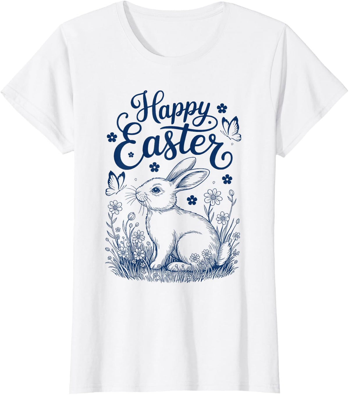 Happy Easter Cute Rabbit Bunny Easter Women Kids T-Shirt - White
