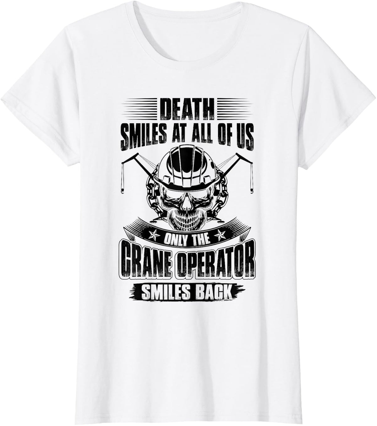 Cranes Flag Heavy Equipment Operators Crane Operators Wife T-Shirt - White