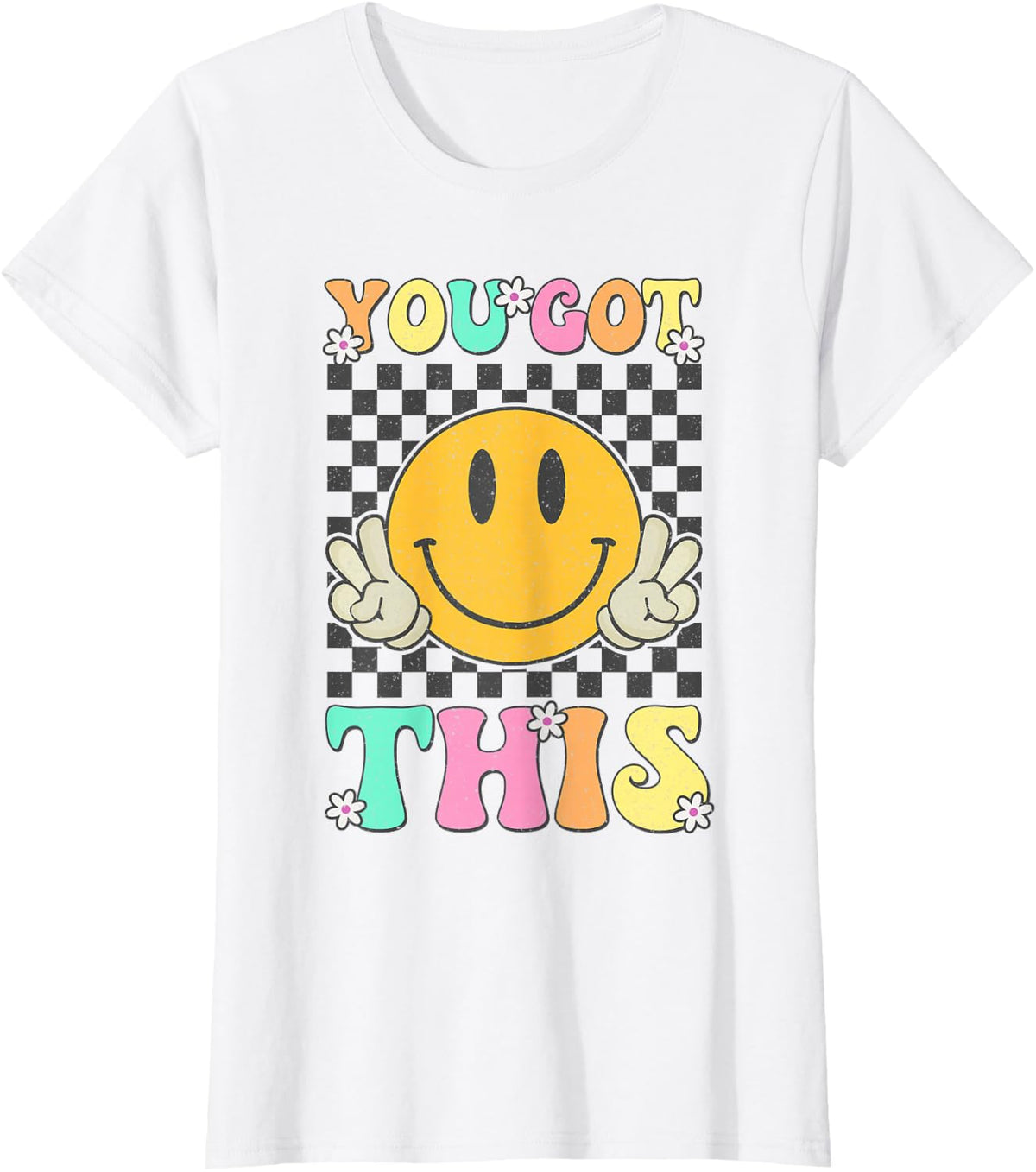 Retro Groovy You Got This Motivational Testing Day Teacher T-Shirt - White