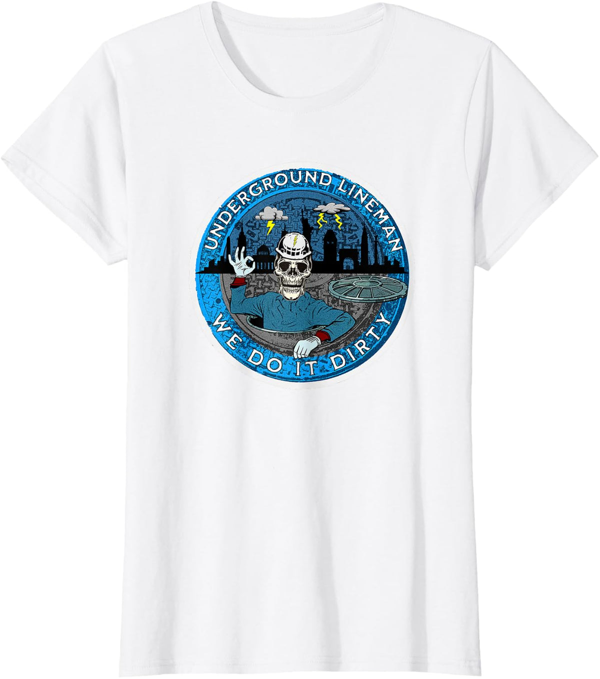 Underground Lineman Cable Splicer T-Shirt - Black - Small - Unisex-Adults - Short Sleeve - Classic Fit - Cotton 60%,