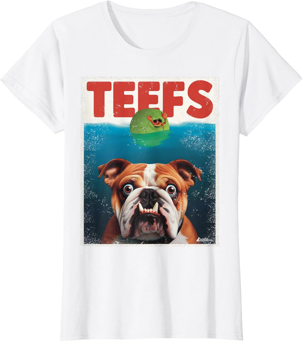 Funny English Bulldog Teefs Top, Bully Jowls Paws Dog Mom T-Shirt - White