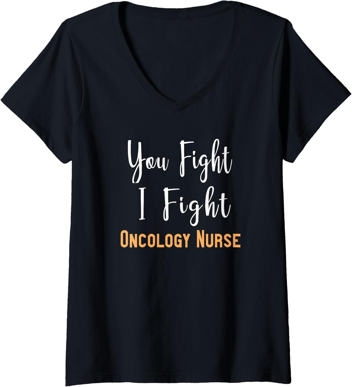 Womens Oncology Nurse V-Neck T-Shirt - Black