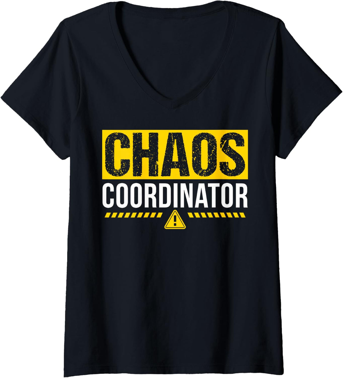 Women's Chaos Coordinator Tshirt for Teachers Managers and Nurses V-Neck T-Shirt - Black