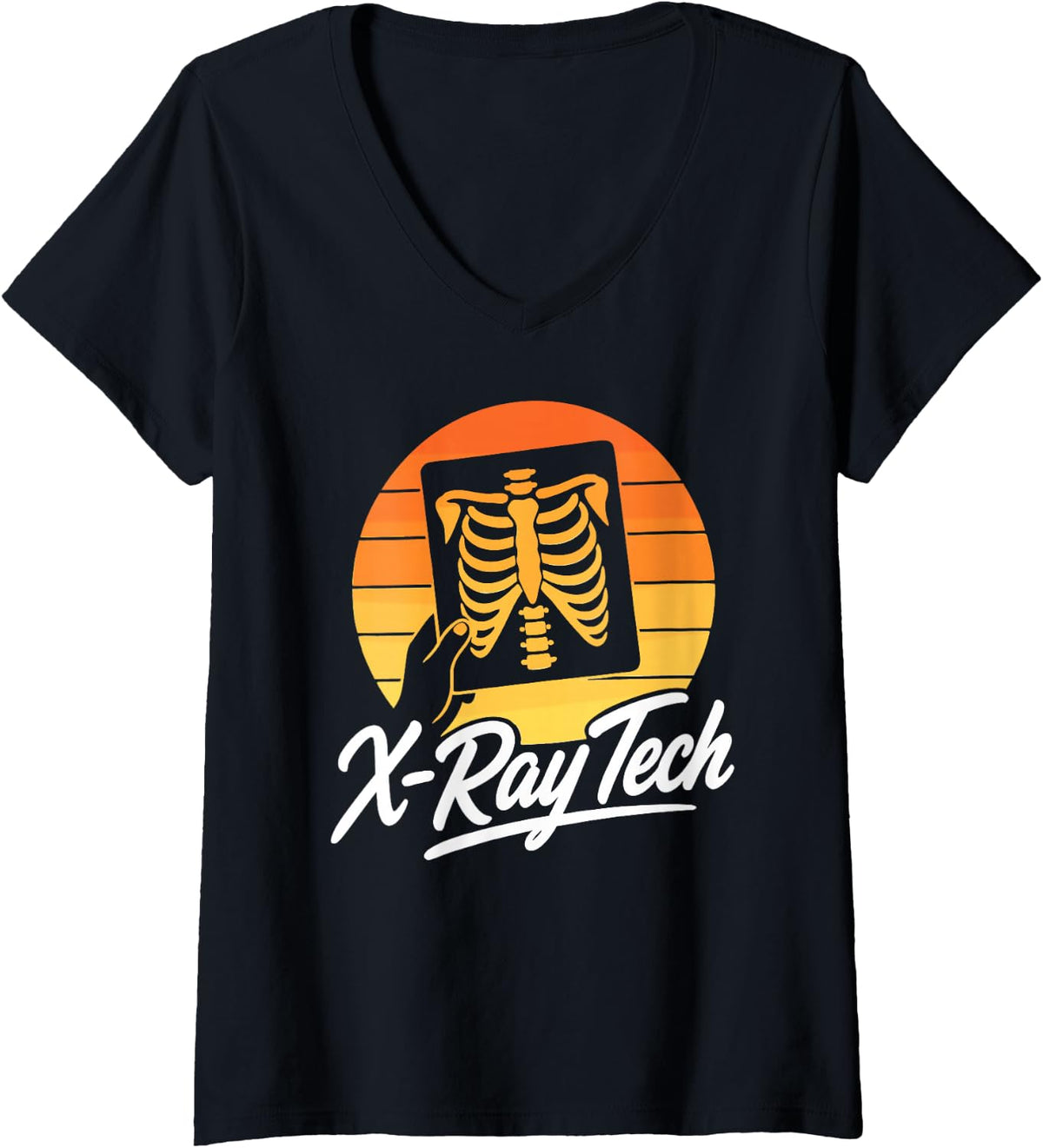 Women's X-Ray Tech Radiology V-Neck T-Shirt - Black