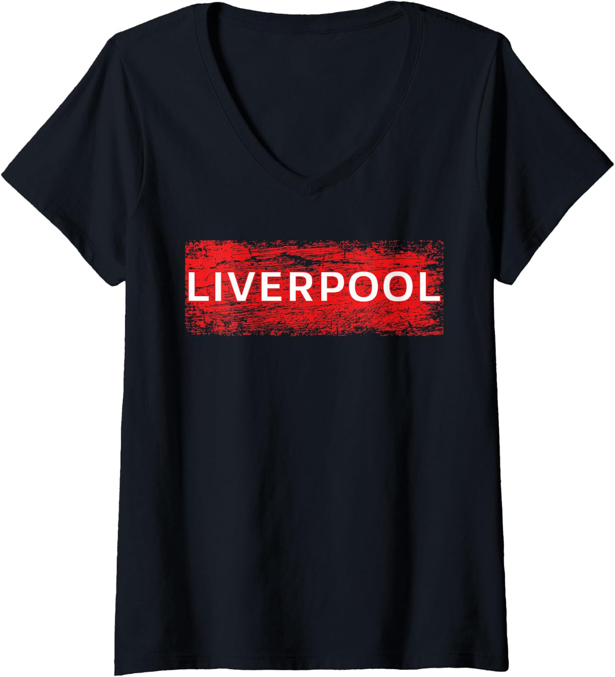 Womens Cool Retro Grunge Vintage look Liverpool gift V-Neck T-Shirt - Black
