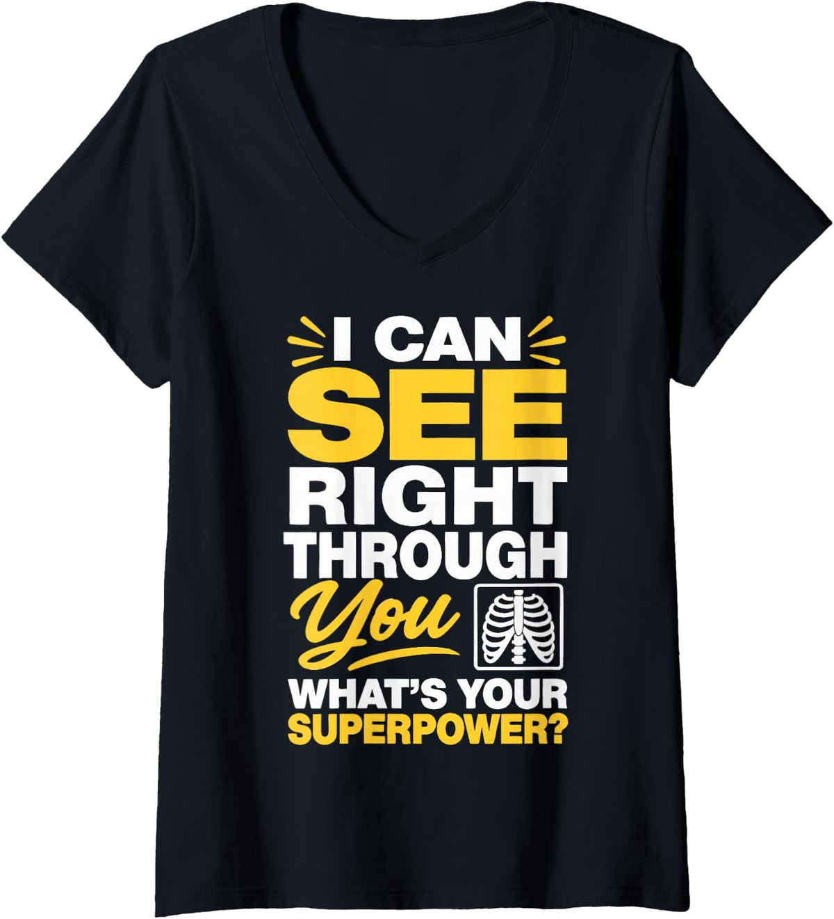 Women's X-Ray Tech Radiologic Technologist Funny Rad Tech V-Neck T-Shirt - Black